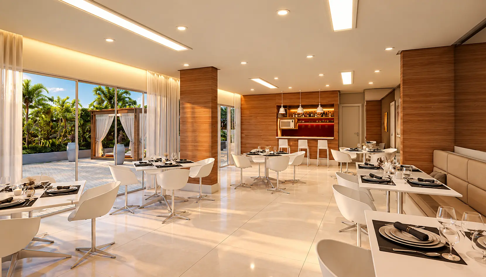 Lounge com jardim